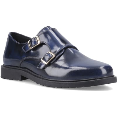 Hush Puppies Verity Hi-Shine Leder Dames Navy Schoenen