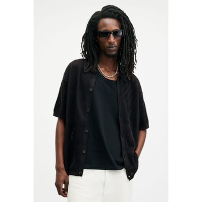 AllSaints Palma Ss Cardigan Black Maat: XL | Cardigans Outlet | Heren | Zwart
