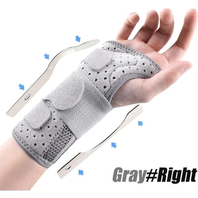 1 pièce Orteil de poignet Pour Soulagement de la douleur du Canal Carpien Support Pour Femmes Hommes Attelle de Poignet Tendinite Arthrite M