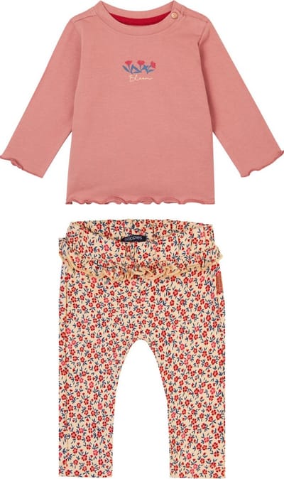 Noppies Shirt Flavy en Broek Faumont Old roze maat 80