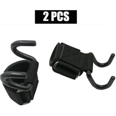 Gewichtheffen Haak Hand-Bar Polsbanden Ondersteuning Gym Fitness Pull-Ups Krachtheffen Trainingshandschoenen Veiligheidsbeschermingsuitrusting black