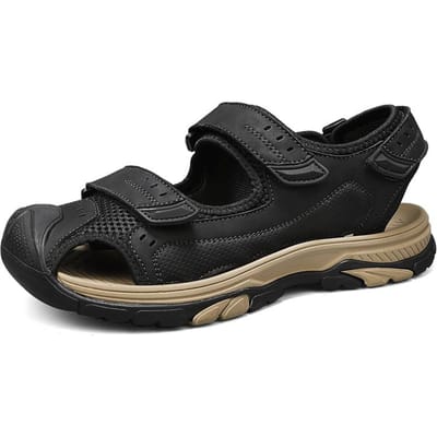 Nieuwe Trend Heren Zomer Strand Schoenen Ademend Vrije Tijd Wandelen Heren Sandalen Mode Holle Mesh Schoenen Mode Sneldrogend Heren Schoenen 46 black