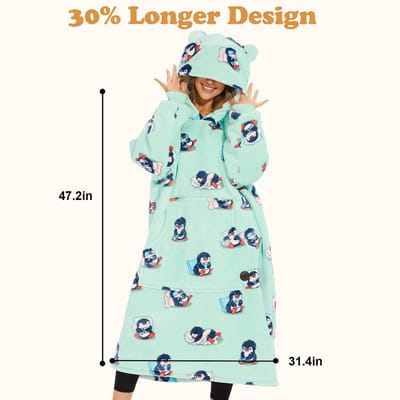 Zeynomax - Deken-hoodie - Sherpa-fleece - Warm en behaaglijk - Eenheidsmaat voor iedereen - Draagbare deken - Geschikt voor jong en oud