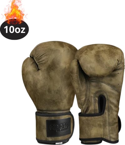 Nivard Bokshandschoenen - Kickboks Handschoenen - Boxing Gloves Set - Vintage - Vecht Handschoenen - Heren - Dames - Groen - 10 oz