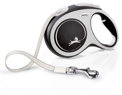 Flexi New Comfort Serie - Automatische Hondenriem - 8m - Zwart - Soft Grip