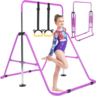 SNJY® Rekstok - Turnrek - Duikelrek - Verstelbaar - Tot 68KG - Gebruikshoogte van 80 to 130 cm - Paars