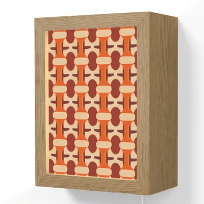 Wandlamp 15x20 cm - Oplaadbaar - Geometrisch - Retro - Oranje - Wandlampen binnen woonkamer - Slaapkamer lamp met kabel - Decoratieve nachtlamp - Vloerlamp snoer
