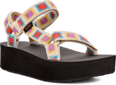 Teva FLATFORM UNIVERSAL CROCHET - Dames Sandalen - Zwart/Geel/Roze - Maat 36