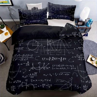 2/3-delige Levendige Dekbedovertrekset met Wiskundige Formules - Beddengoed Essentials voor Slaapkamer en Studentenkamer - Zacht, Ademend en Hypoa AU Single140x210cm