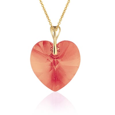 Montebello Ketting Mila HG105 - Swarovski Hart - 925 Zilver Verguld - Ø18mm - 50cm