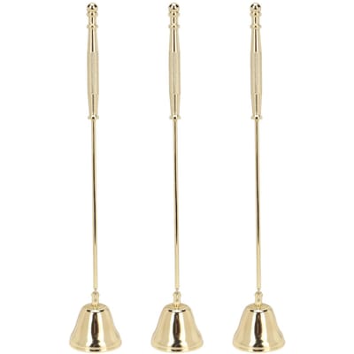 3 stuks Kaarsendover Goudkleurige IJzerplating Klokvormig Lange Handgreep Kaarsenblusser Kaarslont beige
