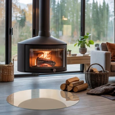 Coloray Vloerplaat Houtkachel - Plaat onder Houtkachel - 90 cm x 90 cm - Kachel Onderplaat - Geel Vloerplaat Kachel - Onderplaat - Onderplaat Kachel - Houtkachel Vloerplaat - Onderplaat Voor Houtkachel