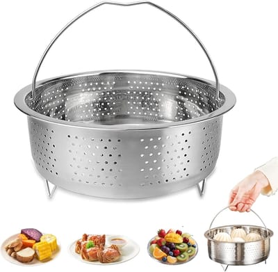 JeiibrZui Roestvrijstalen Stoominzet 304 - 22 Cm - 1 Delig - Zilver - Perfect Voor Groenten Vlees En Eieren In Elke Pan