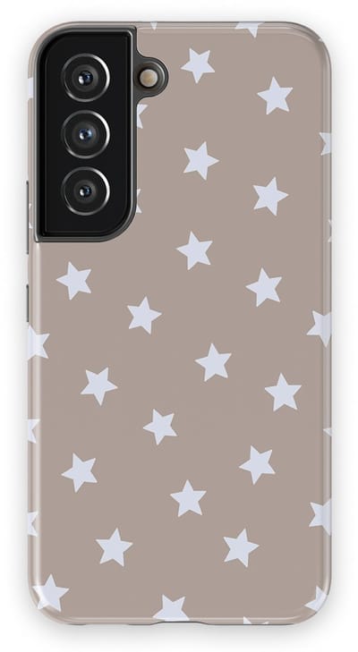 DripCase Hoesje Samsung Galaxy S22 | Sterren Design | Magnetisch Opladen | 2-in-1 Ontwerp | Stars Backcover Taupe Sky