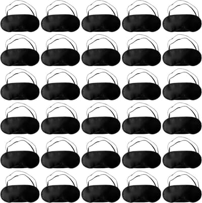 Blindmasker Slaapmasker - Nachtmasker Oogmasker - Ontspannen Slapen - Verstelbare Bandjes - 30 Stuks - Zwart