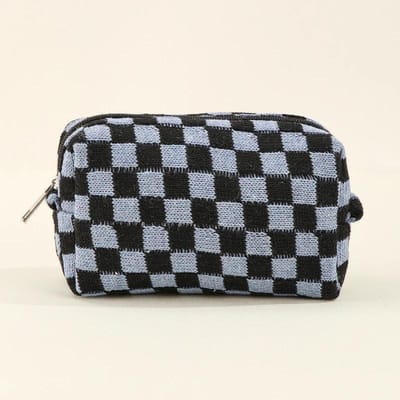 Pochette Peluche Échiquier Coloré Ins Sac à Maquillage Grande Capacité Sac de Rangement Cosmétique Organisateur de Soins de la Peau Sac à Articles de Toilette