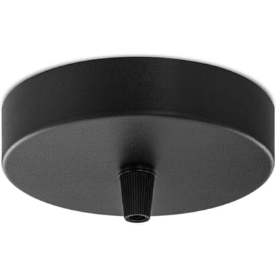 Home Sweet Home - Plafondkap Zwart - 11/11/4.5cm - 1 licht Planfondkap - Ronde plafondrozet - metaal - inclusief aansluit box en montage beugel -