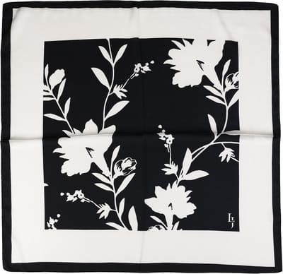 Vierkant Sjaaltje met Elegant Contrastrijk Bloemenmotief (70x70cm)