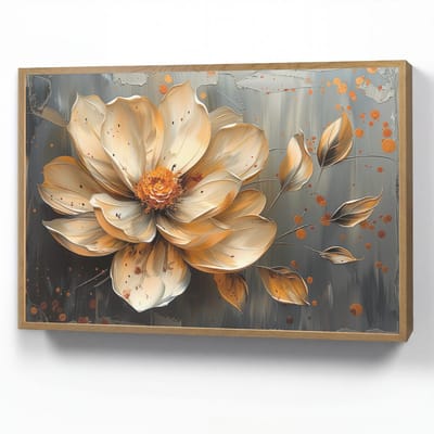 Wandlamp 90x60 cm - Oplaadbaar - Bloemen - Goud - Kunst - Zwart - Modern - Wandlampen binnen woonkamer - Slaapkamer lamp - Decoratieve nachtlamp - Vloerlamp draadloos