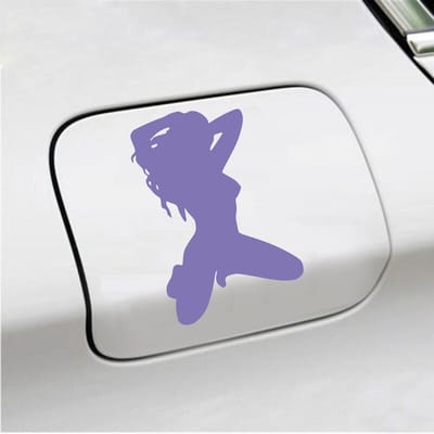 Bumpersticker - Dame - 14 X 10 - Paars