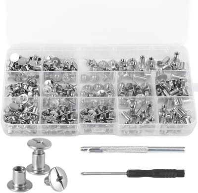 Cosensi - Book Screws - DIY Leather Decoration - 120 Stuks - Roestvrij staal - Perfect voor Fotoalbums - M5 Schroeven