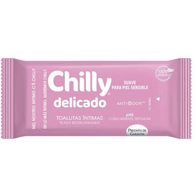 Chilly Delicado Pocket Toallitas Íntimas Fórmula Suave 12 Unidades