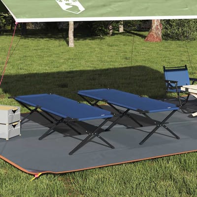 vidaXL - Opvouwbaar - Campingbed - 2 - st - Blauw - 210 - x - 80 - x - 46 - cm - Oxford - stof