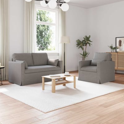 vidaXL Bankstel 2 pcs Taupe 139 x 78 x 80 cm Stof