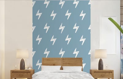 Behang - Fotobehang Jongens - Patronen - Kinderen - Bliksem - Breedte 140 cm x hoogte 220 cm