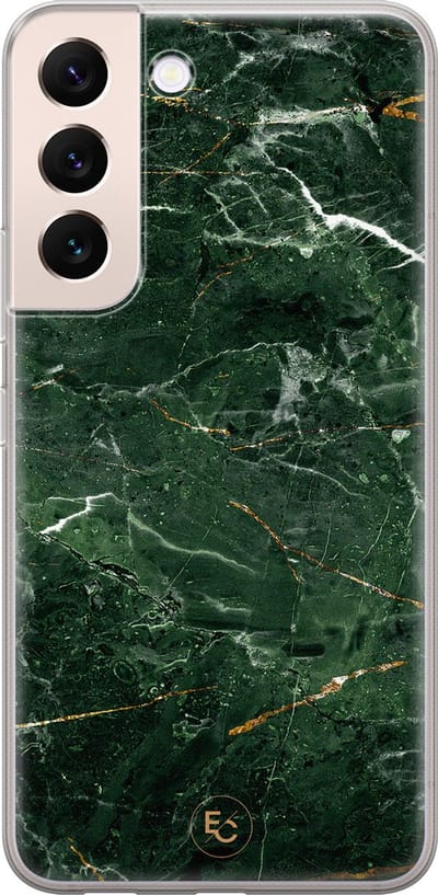 Hoesje geschikt voor Samsung Galaxy S22 - Marble jade green - Soft Case - TPU - Marmer - Groen - ELLECHIQ