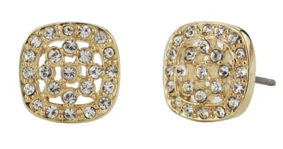 Traveller Oorbellen - Dames - Goudkleurig - Kristal - Preciosa Crystals - Vierkant 10 mm - Verguld - 157478