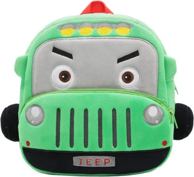BoefieBoef Jeep Auto Rugzak Kind – Kinderrugzak & Kinder Rugzak – Rugtas Kind voor Peuter en Kleuter – 3D Auto Design – Groen