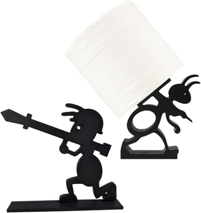 Decoratieve Toiletpapierhouder in de Vorm van Mieren - Set van 2, Praktisch en Grappig voor Badkamer, 3D Geprint en Uniek Design