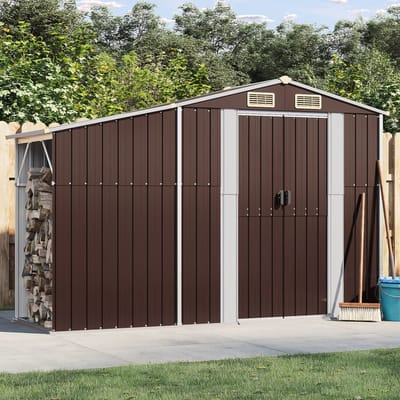 vidaXL - Tuinschuur - 277x93x179 - cm - gegalvaniseerd - staal - bruin