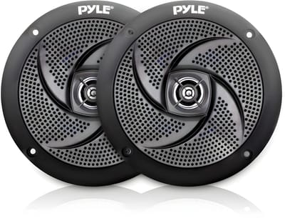 Pyle Marine Luidsprekers – Waterdichte Speakers- Luidsprekers voor Boten - Weerbestendige Buitenluidsprekers- 180 Watt - 1 Paar- Zwart