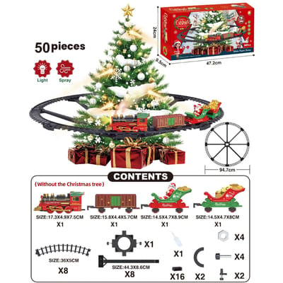 Muziek Licht Kinder Kersttreinset Doe-het-zelf Gemonteerd Elektrisch Treinmodel Spoorelementen Speelgoed Voor Kinderen Kerstcadeaus