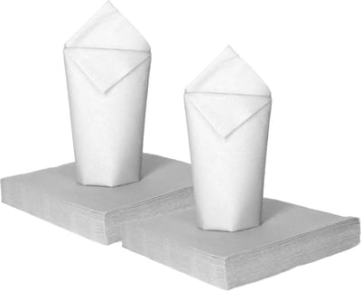 Givi Italia Feestelijke servetten - 50x - wit - 2 laags - 33 x 33 cm