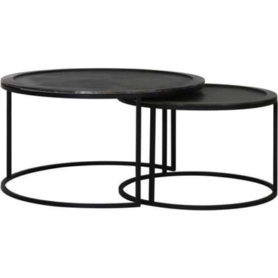 Light & Living Salontafel Talca - Antiek Lood - Ø60+Ø78cm - Industrieel