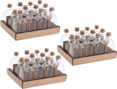 Glazen flesjes met kurk dop - 36 stuks - transparant - glas -120 ml
