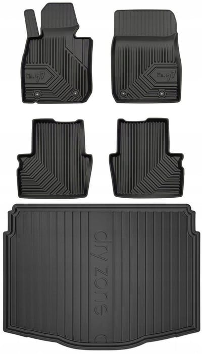 FROGUM PROLINE – Rubber vloermatten & kofferbakmat set – Perfecte pasvorm – Geurloos TPE – Lage kofferbakpositie