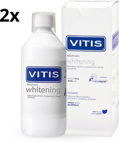 Vitis Whitening Mondwater - 2 x 500 ml - Voordeelverpakking