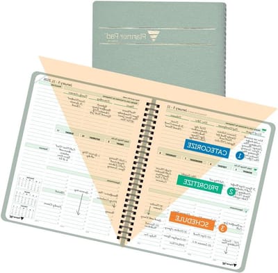 Planner Pad Organizer - Weekplanner Kalender - Dagelijkse Planning - 3-Tier Funnel Down - 6 3/4" x 8 1/2"