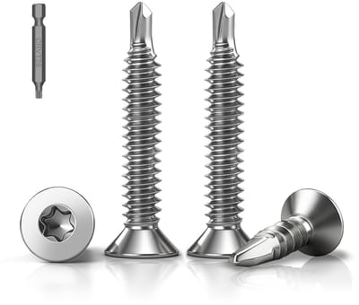 Pack of 50 Torx Drill Screws M5.5 x 38 mm Countersunk Head Self Tapping Screws Stainless Steel 410 Flat Head Self - ShopVlot