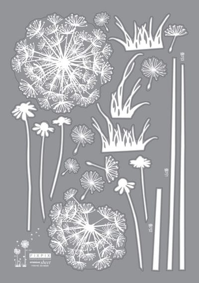 Muurstickers, decoratieve stickers, paardenbloemen