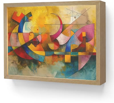 Wandlamp 40x30 cm - Oplaadbaar - Kunst - Abstract - Aesthetic - Kleurrijk - Art - Wandlampen binnen woonkamer - Slaapkamer lamp - Decoratieve nachtlamp - Vloerlamp draadloos