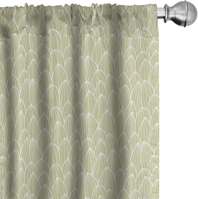 ABAKUHAUS Gordijnen – Gedempte kleuren – 2-delige set 75x175 cm – lichtgroen-wit