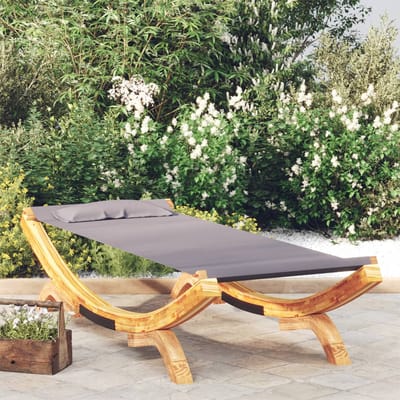 vidaXL - Loungebed - 100x188,5x44 - cm - massief - gebogen - hout - antracietkleurig
