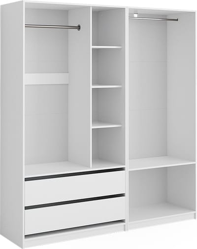 Vicco Elmo Garderobekast – 180 x 200 cm Set van 2 Wit
