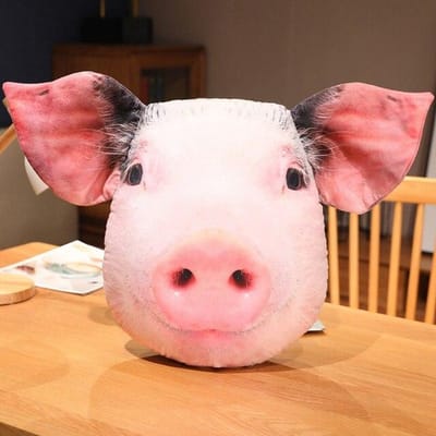 Simulatie Dierenkop Kussen Varken Beer Panda Pop Zacht Realistisch Speelgoed Kinderen Verjaardagscadeau Huisdecoratie 40cm