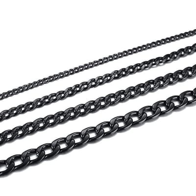 Cuban Link Ketting - Zwart - 5mm - Ketting Heren - Ketting Mannen - Papa Cadeau Voor Mannen - Vaderdag